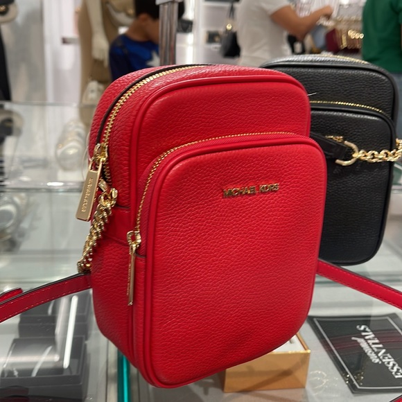 MICHAEL KORS Jet Set Travel Medium Logo NS Chain XBody Leather Crossbody Flight - Picture 2 of 16